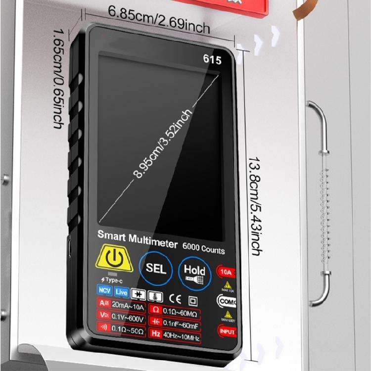 Portable Digital Multimeter 6000 Count with Clear Display for Technicians Multifunctional Use Household Circuit Testing