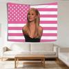 Promi-Porträt Wandteppich Amerikanische Flagge Design Wandbehang Polyesterstoff Musikfan Schlafzimmer Studentenwohnheim Dekor