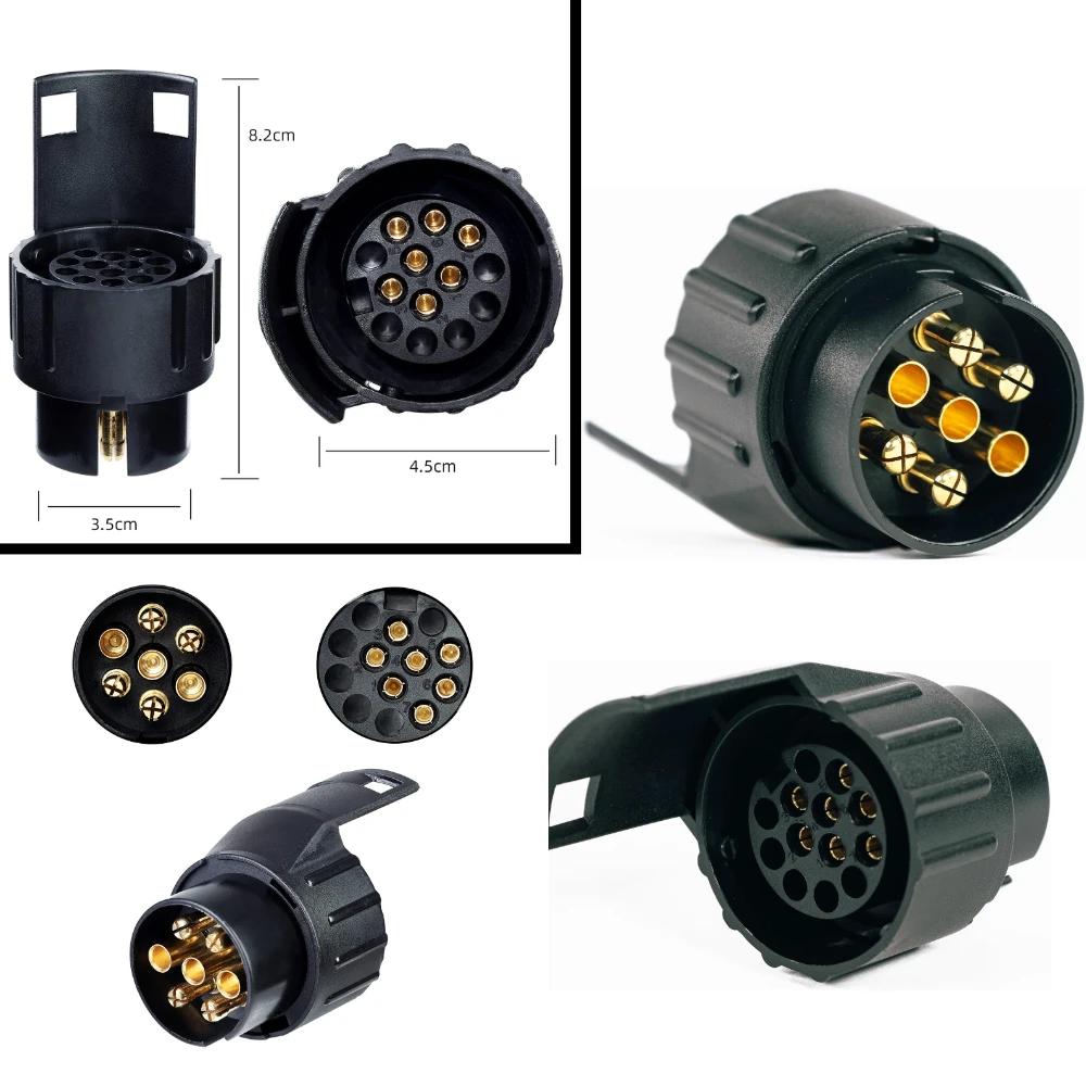 Adaptateur de remorque 7 broches vers 13 broches ou 13 broches vers 7 broches Adaptateur d'attelage 12V Adaptateur électrique étanche Prise Connecteur Convertisseur pour Caravane