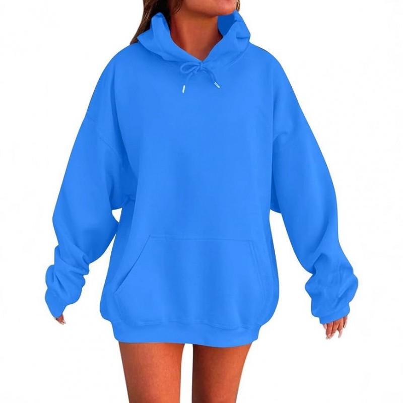 Übergroßer Kapuzenpullover mit tief angesetzten Schultern Damen Dick Casual Streetwear Langarm Lockerer Schnitt