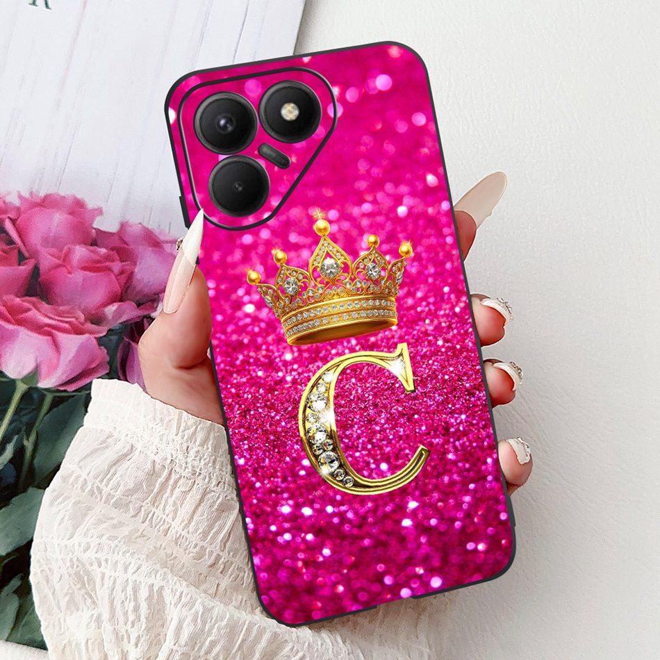 For Tecno Pova 7 5G Fashion Crown Letter Phone Case For Tecno LJ7 Pova7 Soft Silicone TPU Bumpers