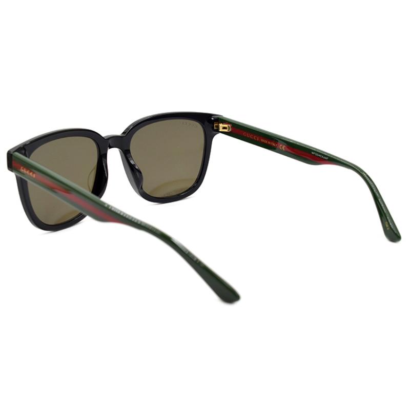 GUCCI Classic Webbing Trendy Cat-Eye Sunglasses Black/Green Red Leg Plate Frame Square Sunglasses Unisex Couple Style