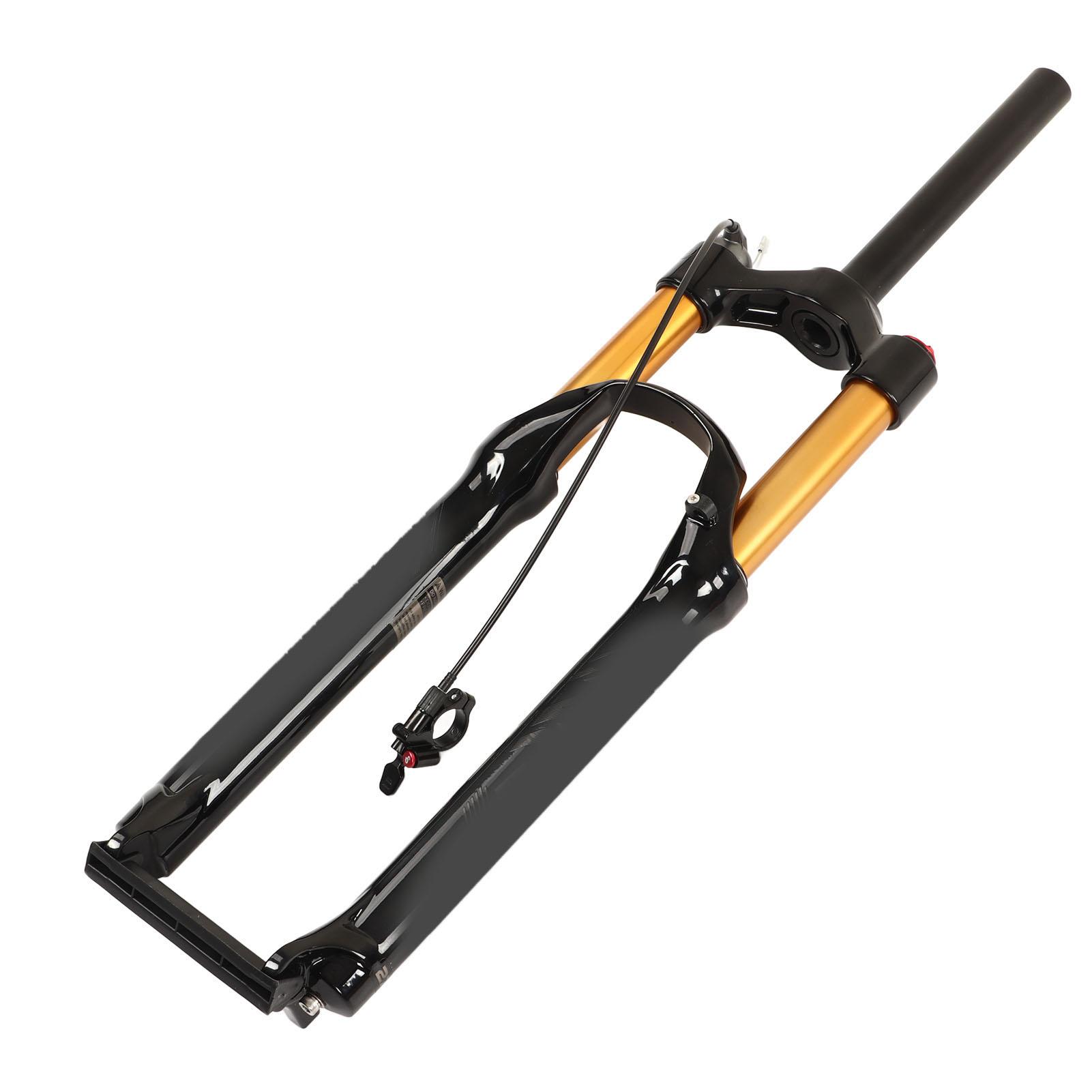 

Mountain Bike Front Fork 27.5 Inch Aluminum Alloy Straight Tube Wire Control Shock Absorber Suspension Fork for Cycling Golden