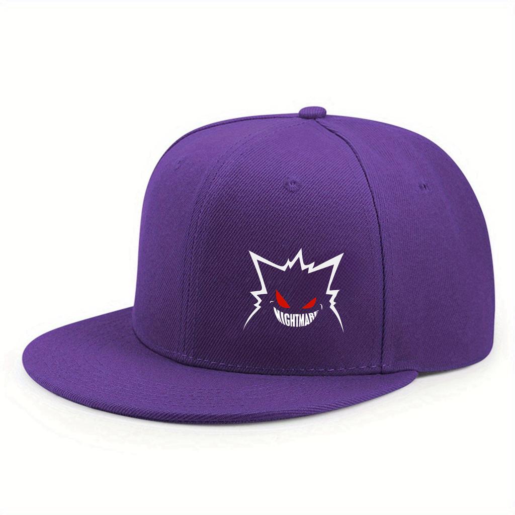 With Printed Pattern Flat Brim Baseball Cap For Men And Women, Outdoor Use Sportss Event Casual Cap, Hip-Hop Street Style Latest Cute Expression