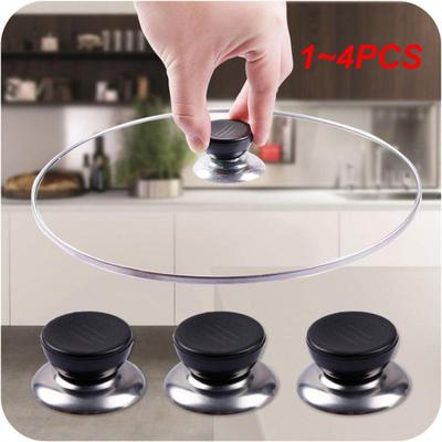 1~4PCS Black Lid Replaceable Pot Cover Approximately 15g Heat Resistance Soup Spoon Holder And Pot Holder Lid Head Handle