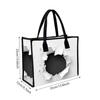 Trendy Hollow Print Tote Bag Lightweight Casual Shopping Handbag Durable Portable Daily Carry Bag