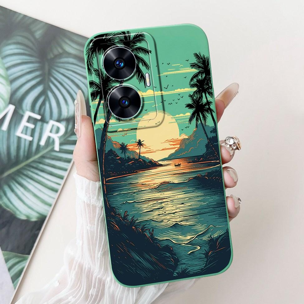 For Realme C55 Case RMX3710 Silicone Cute Cat Fashion Butterfly Flowers Love Painted Cover For Realme Narzo N55 Phone Case Funda