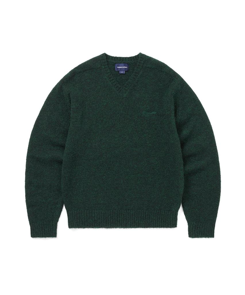 THISISNEVERTHAT Brushed V Neck Knit Sweater Green