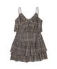 Ordinary Holiday Check Ruffle Dress [Brown]