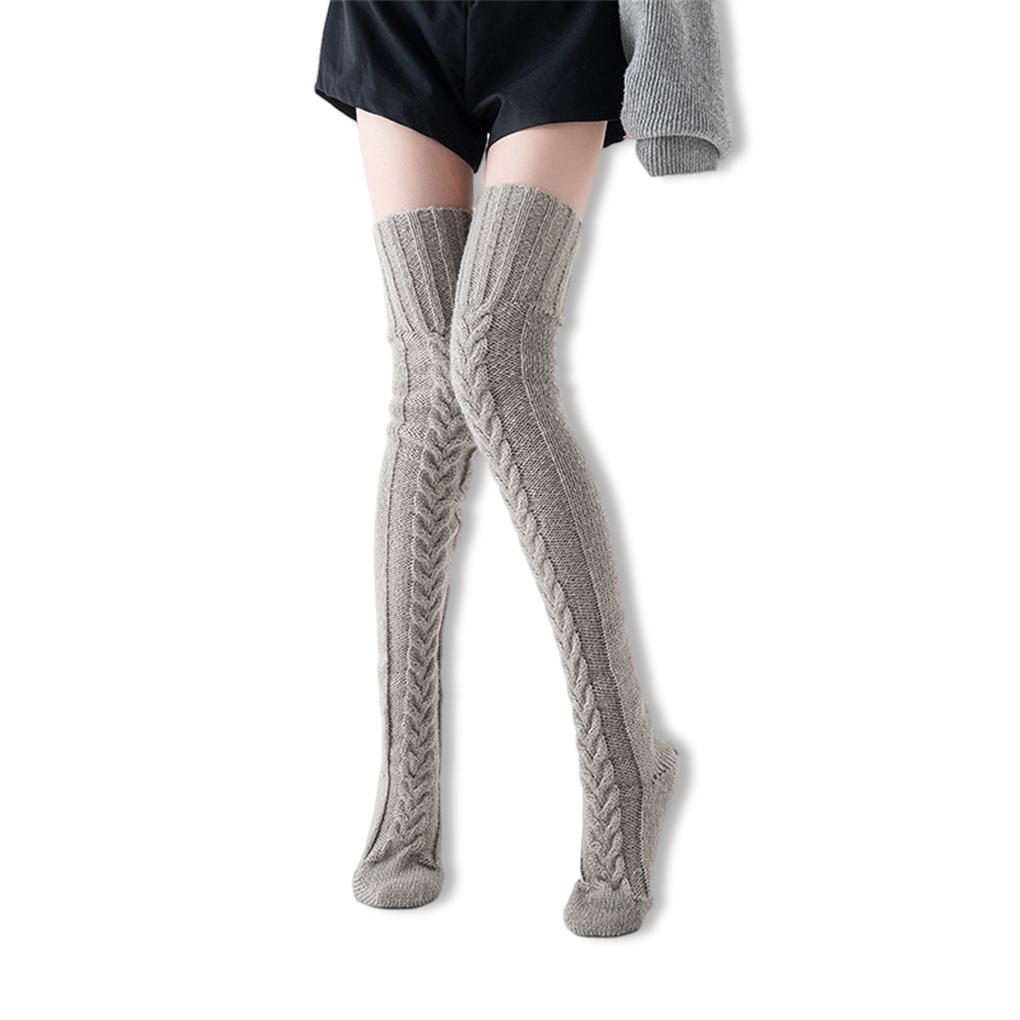

1 пара вязаных теплых чулок до колена женские гетры сексуальные аксессуары для обуви милые осенние чулки на Хэллоуин подарки темно-серого