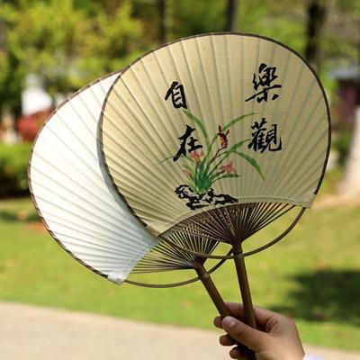 Vintage Hand Bemalter Fächer mit Quasten Chinesischer Stil DIY Fächer Rohling Handfächer Raumdekorationen