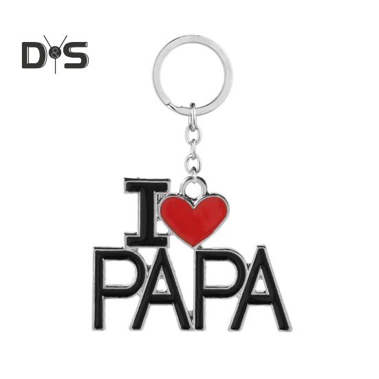 

Брелок для ключей с подвеской в виде сумки для автомобиля, с надписью «Любовь, мама, папа», с двухсторонним гравированным дизайном, символизирующий связь родителей и детей C
