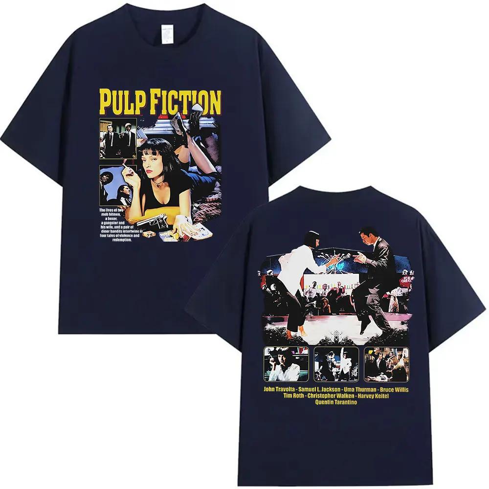 90s Vintage Pulp Fiction Movie Graphic T Shirt Men's Women Classic Harajuku High Quality T-shirts Cotton T-shirt Streetwear