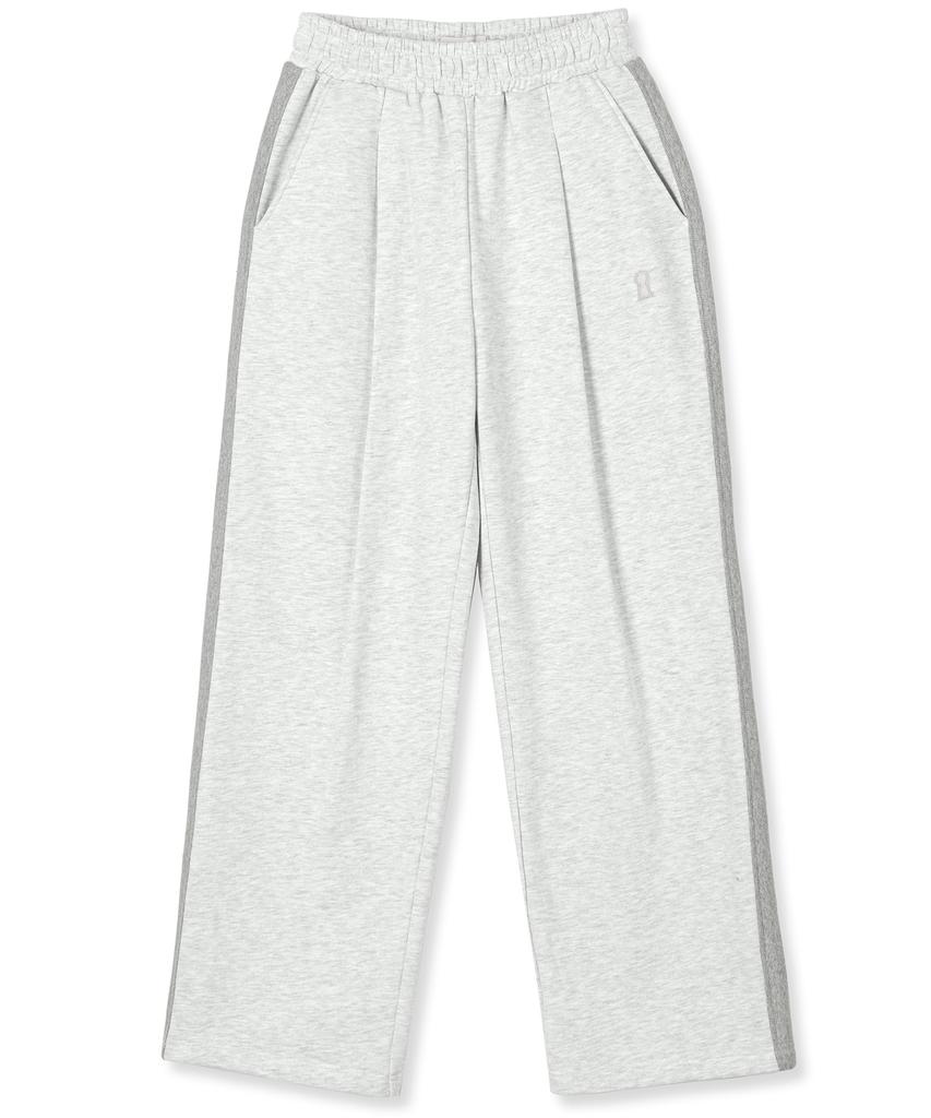 Sekeonmonollogeu Keyhole Side Contrast Wide Sweatpants Light Gray_Sept022Lgray