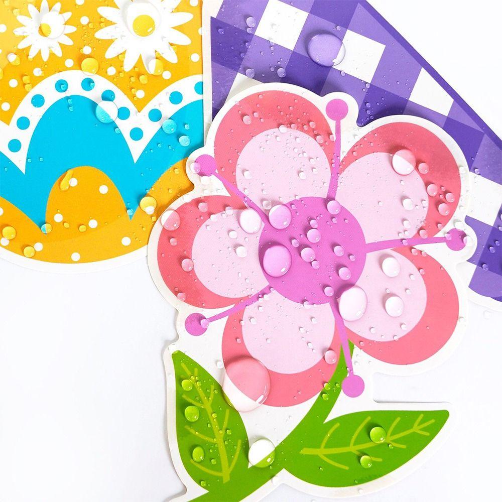 57PCS Cartoon Easter Decoration Paper Butterfly Bunny Chicken Wall Sticker Multicolor Flower Sheep