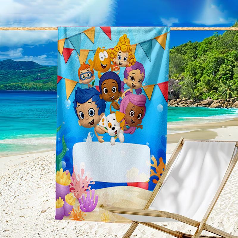 Asciugamano da Spiaggia Ultra Morbido a Tema Bubble Guppies, Ideale per Piscina - Campeggio, Immersioni - Essenziale Perfetto da Viaggio, Asciugamano da Spiaggia Vivace.