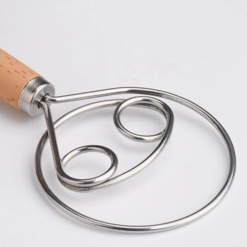 Hand Danish Dough Whisk Bread Mixer Stainless Steel Cake Pastry Bread Dough Hand Mixer Stick Egg Beater Kitchen Baking Tools