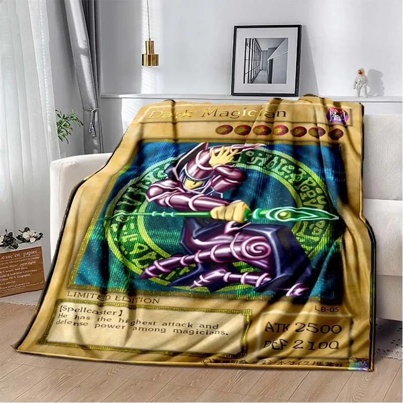 Coperta Calda in Flanella Carta Anime Yu Gi Oh Drago Bianco Occhi Blu Cartone Animato Anime Morbida Coperta in Peluche Copriletto per Camera da Letto Decorazione per la Casa