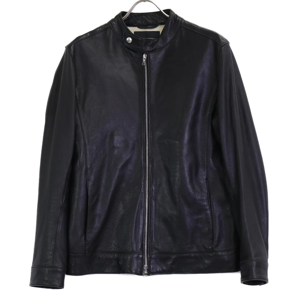 nano universe 668-9213001 Black Lamb Leather Single Rider's Jacket Jacket M blackUsed