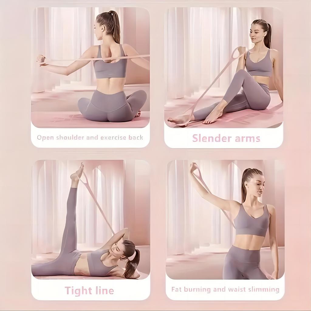 New 8-Character Puller Elastic Belt for Women Home Yoga Fitness Open Shoulder Back Stretcher Beauty Equipment