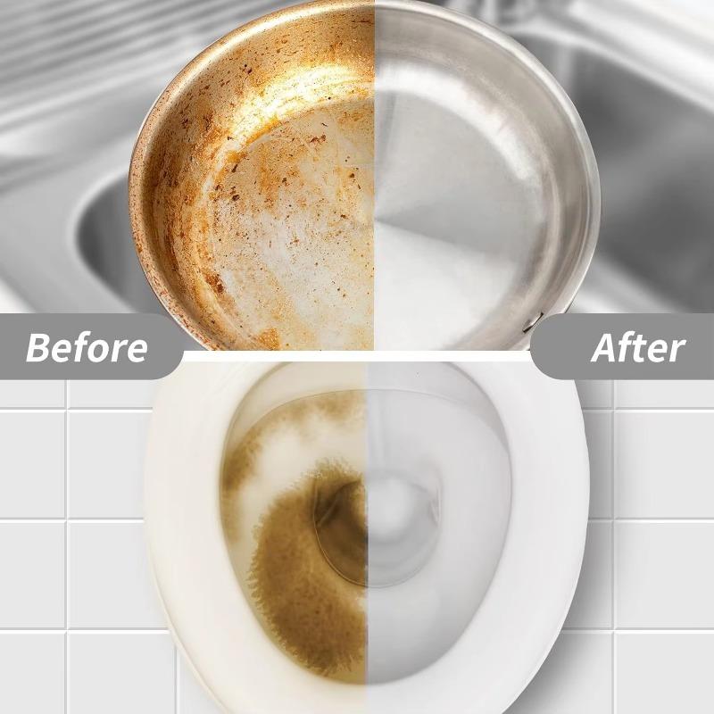 Pumice Stone Cleaning Stick Set - Stain & Rust Remover for Toilet, Kitchen, Bathroom Tiles, and Sinks - Includes Handle Brush