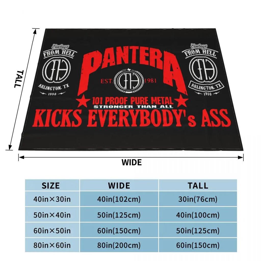 Pantera Fleece-Überwurfdecke, schwere Mental Rock Band-Decken für Sofa, Outdoor, warme Plüsch-dünne Steppdecke