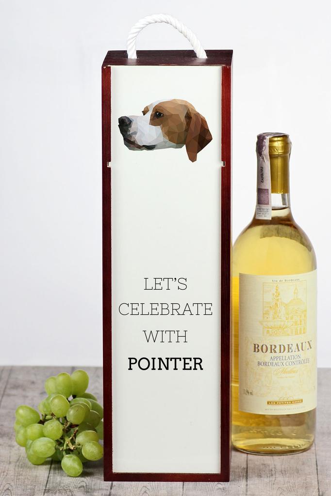 Pointer - Geometryczne Pudełko Ze Zdjęciem I Napisem Na Wino Marki Art-Dog