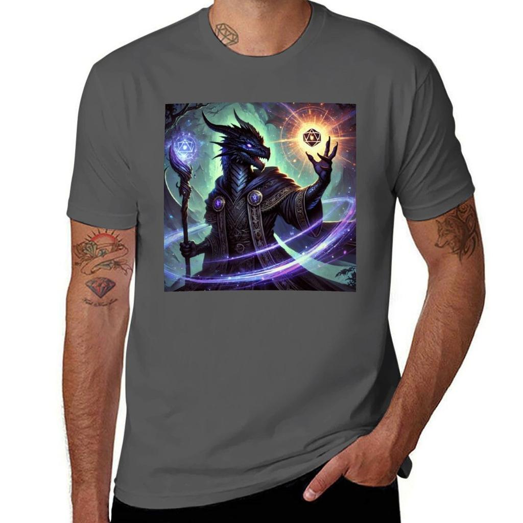 Black Dragonborn Warlock TShirt Daily Work Short Sleeve Top
