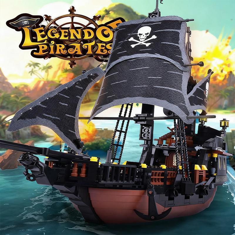 Giant Pirate Ship Building Blocks Medieval Style Ghost Ship Model Bricks Kids DIY Assembly Toy Christmas Birthday Gift