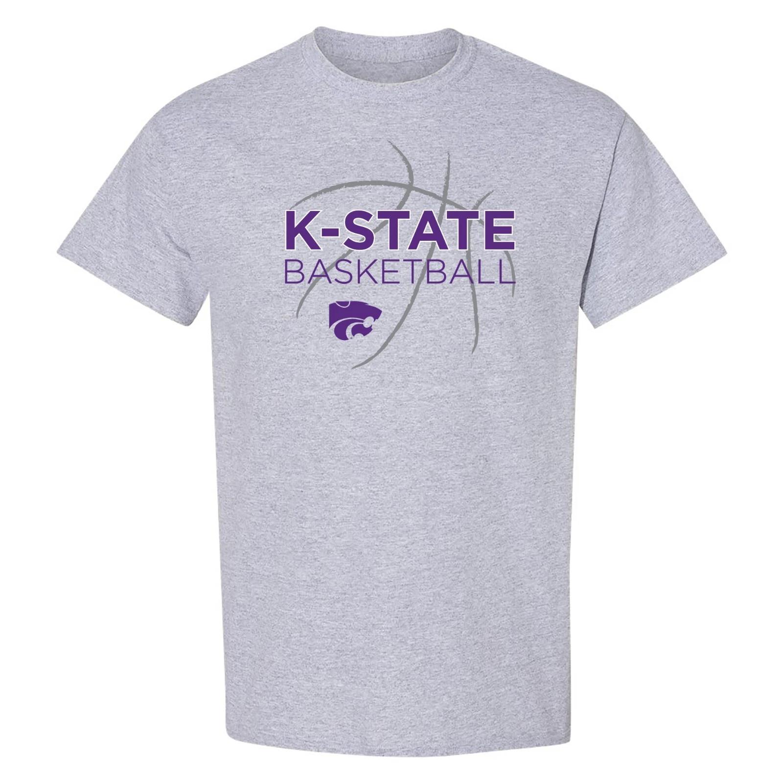 K-State Basketball Sketch T-Shirt - Sport Grey L