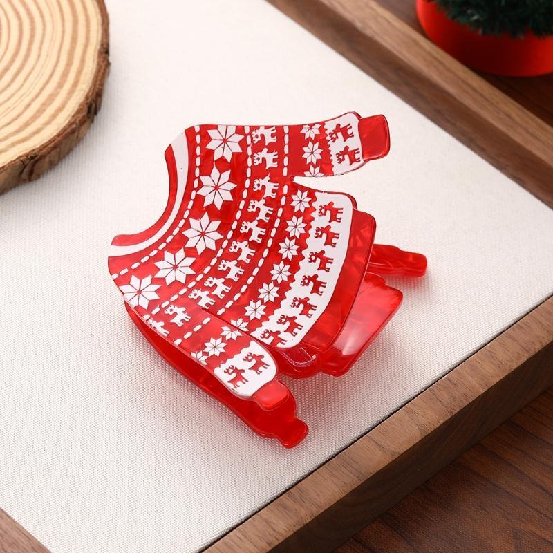 New Nutcracker And Christmas Party Gift Hair Claw Holiday Leisure Acrylic Hair Claw Clips Hair Accessories For Women Girls