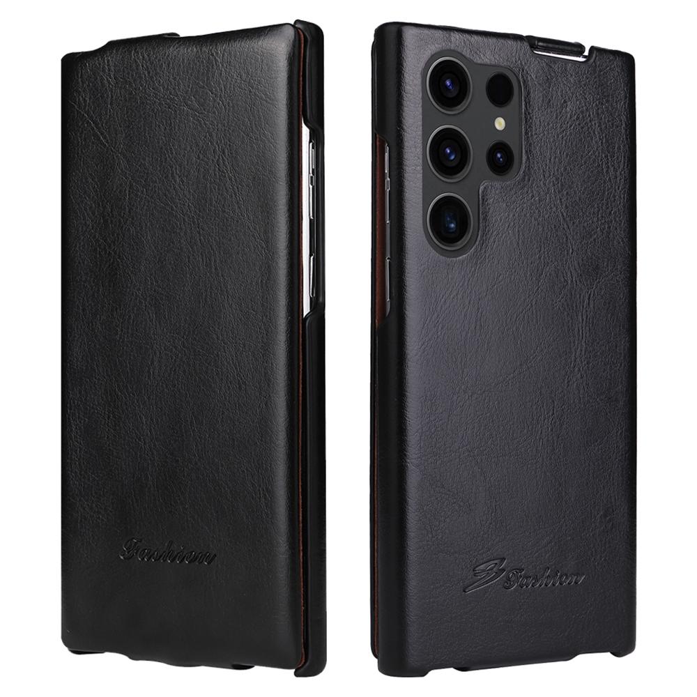 

Чохол для Samsung Galaxy S25 Ultra, вертикальний фліп, ПУ шкіра+ПК, чохол для телефону Black