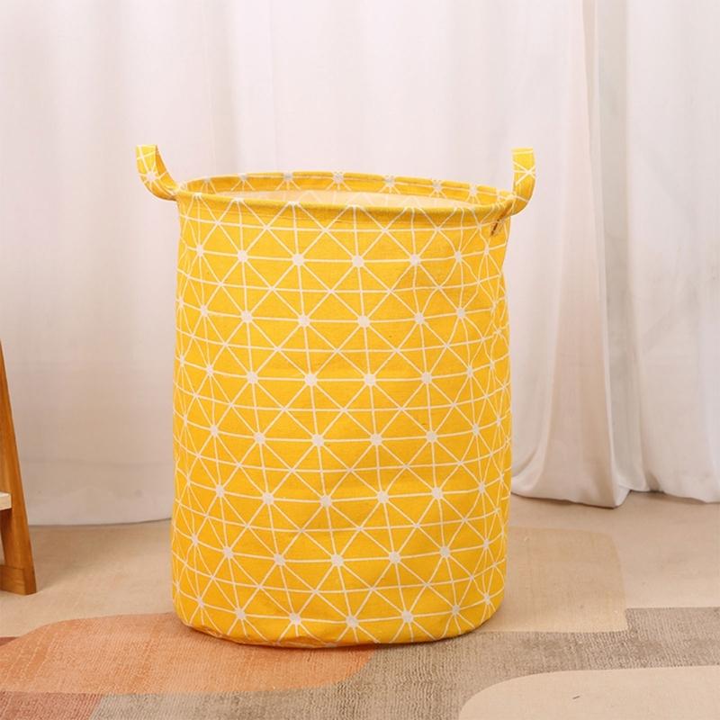 Borsa per riporre giocattoli per la casa Cesto portaoggetti in tessuto per camera da letto Organizzatore pieghevole per biancheria con manico per bagno Camera da letto