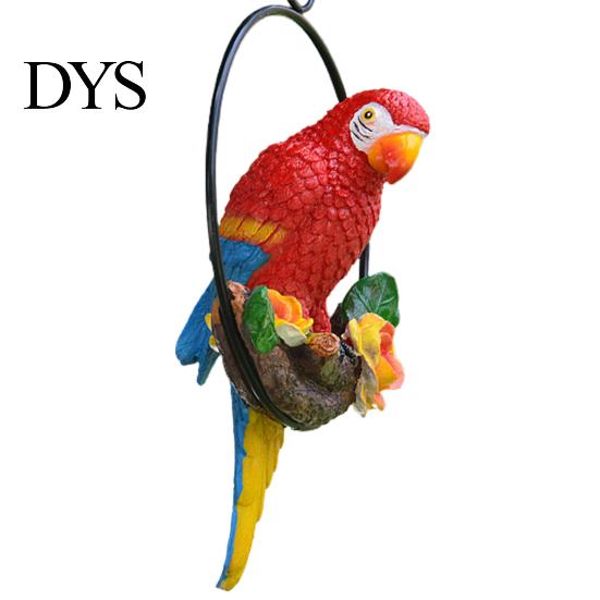 Garden Ornament Parrot with Ring Exquisite Colorfast Hanging Pendant Summer Bird Decoration