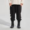 Li Ning Sports Fashion Series Solid Color Zipper Pocket Design Elastic Waist Cuffed Casual Pants Men Bottoms Black AKLSF57-4