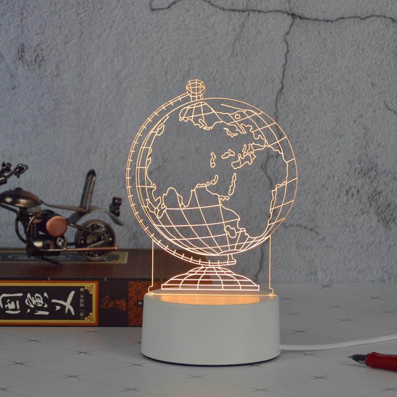 Plastic Base 3D Led Sensor Night Light Creative Children's Lamp Led Lamp for Home
