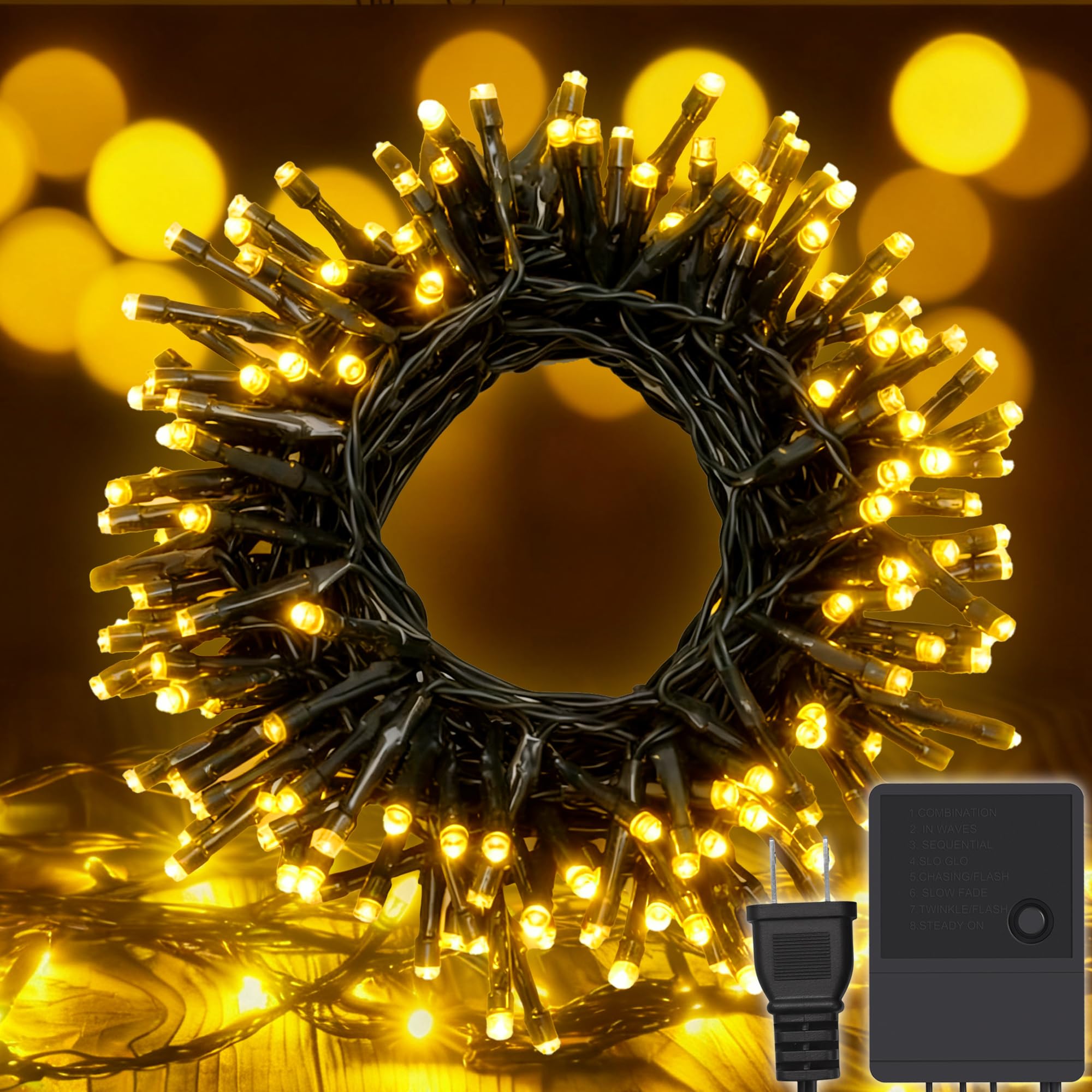 

10m 100-Light LED String, Outlet-Powered, Straight, Christmas Lights, Decorative LED Lights, Sign Lights, Parties, Balcony Lights, Fairy Garlands,