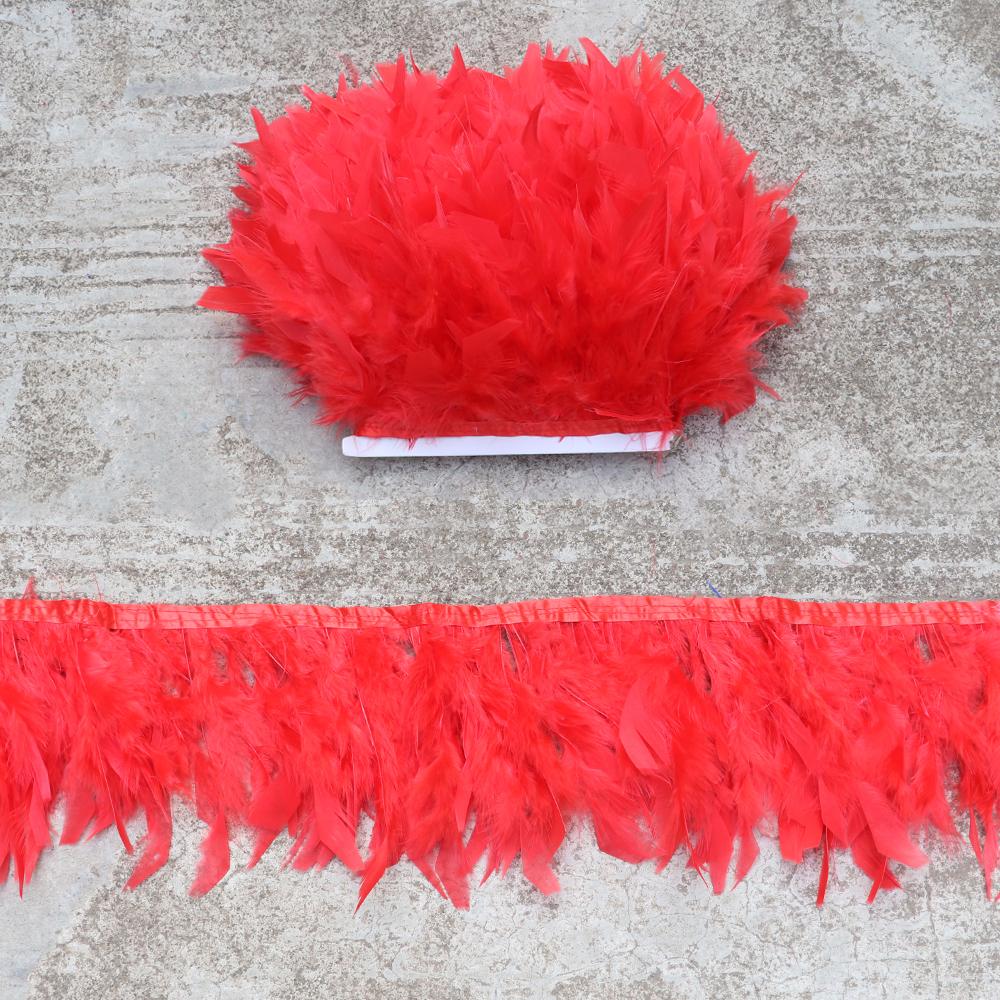 1M 10-15CM Turkey Feather Trim Fringe Blue Marabou Plumas Ribbon for Crafts Sewing  Clothes Wedding Dress Decoration Accessories