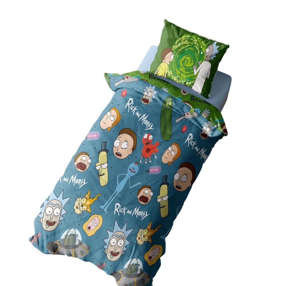Rick And Morty Portals Pickle Characters Reversible Duvet Set