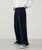 ARRAYED Straight Wide Two-Pleat Elastic Corduroy Pants [Brown]