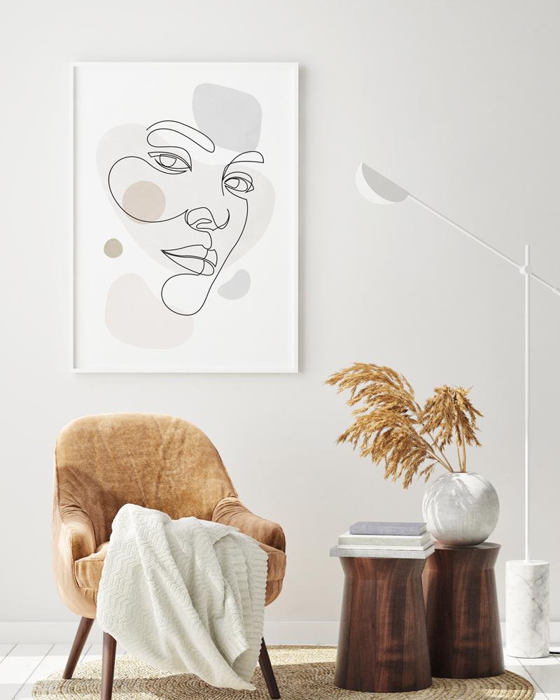 Affiche portrait visage pastels