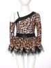 Girls Tribal Cosplay Costume Primitive Dress Sequins Details One Sleeve Design Puffy Silhouette Built In Briefs Dress Up
