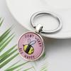 Beach Time Gemstone Keychain Metal Keyring Car Bag Pendant