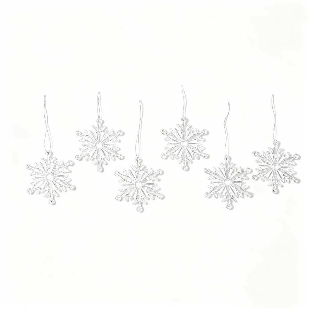 Christmas Decorations - Transparent Snowflake Pieces for Christmas Tree Ornaments - Winter Festival - Christmas Transparent Snowflake Ornaments