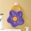 1pc Hand towel with hanging flower shaped design, household kitchen absorbent handkerchief