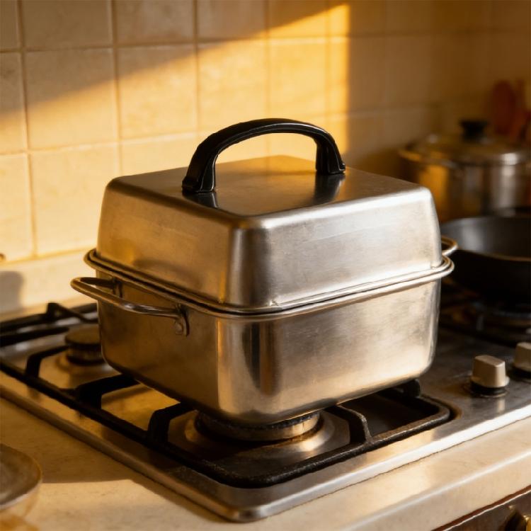 Quadratische Abdeckhaube aus Edelstahl zum Schmelzen von Käse, Dampfabdeckhaube, Deckel, Pfannen- und Grillzubehör für flache Teppanyaki
