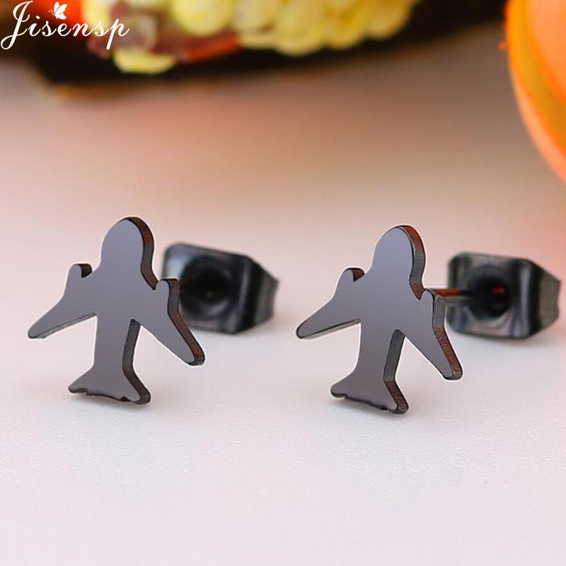 Small Stainless Steel Earrings Women Punk Jewelry Fashion Moon Leaf Scissors Snow Mountain Stud Earring Best Gift for Friends