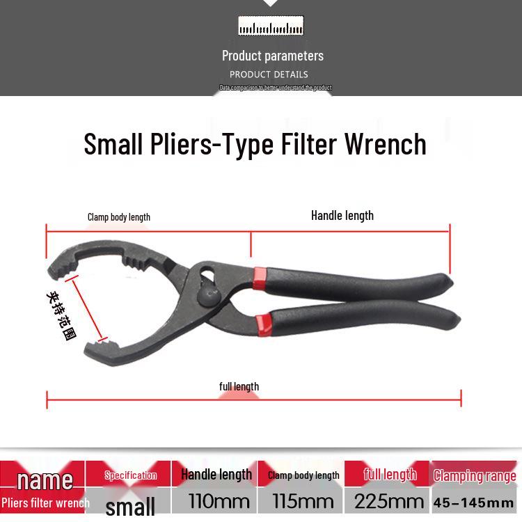 Ball Head Pliers Oil Filter Wrench Tool for Oil Change and Filter Removal