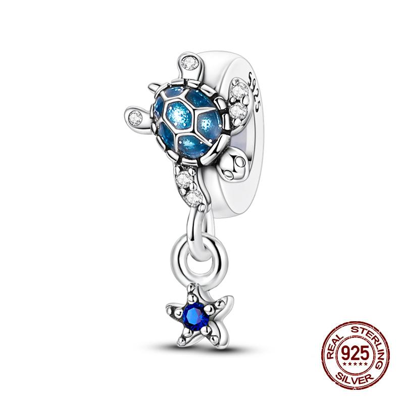 Summer Brand New Copper Metal Zircon Crab Octopus Jellyfish Turtle Shell Charm Bead Components Bead Components Compatible With Authentic Original