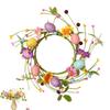 10,6-Zoll Oster-Ei-Simulationskranz Kleiner Ei-Blumenhalter Girlande Mini-Kerzenhalterkranz Frühlings-Esstisch-Dekoration